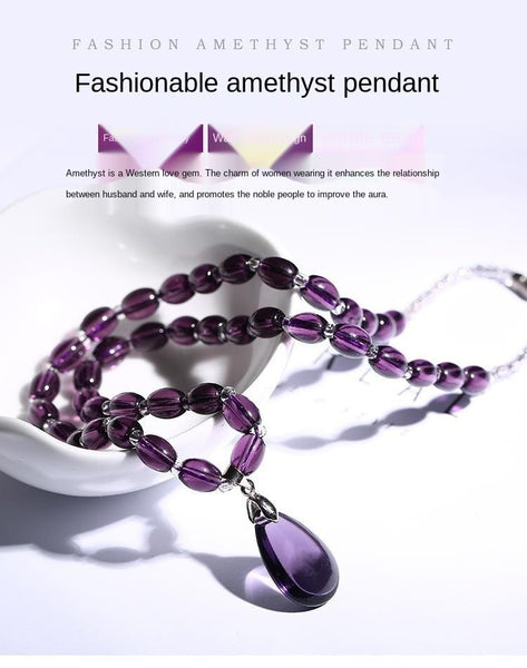 Organic Amethyst Necklace Decorativas Raw Stone Jewelry