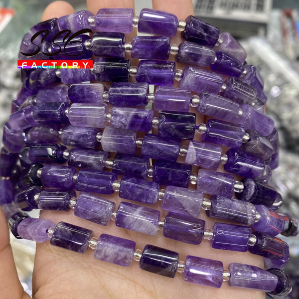 8x11mm Natural Faceted Purple Amethysts Stone Beads