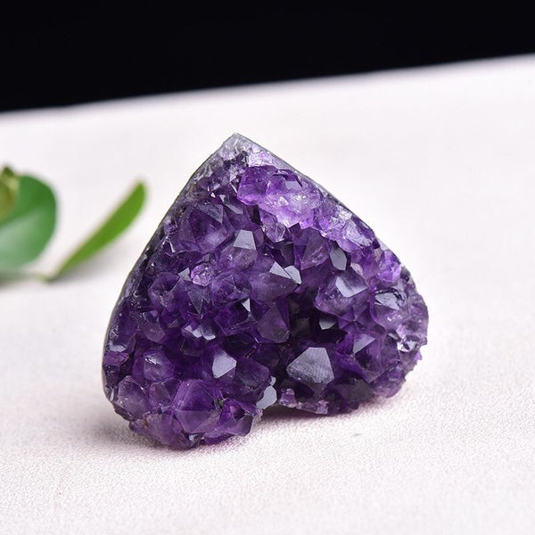 Natural Amethyst Crystal Cluster heart Raw Crystals Healing Stone