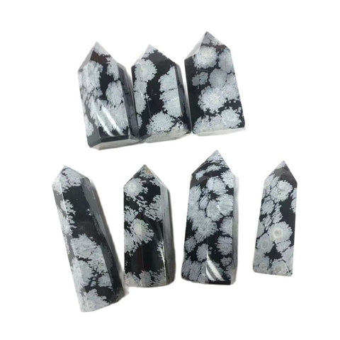 декор Healing Crystals Gemstone Natural Snowflake Obsidian Point Wand Decoration Home
