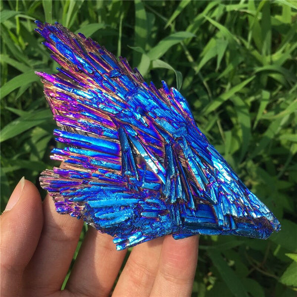 A+A+ Quartz Crystal Rainbow Titanium Cluster VUG Mineral Specimen Reiki Healing