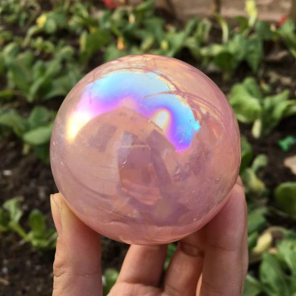 Angel aura rose quartz crystals ball