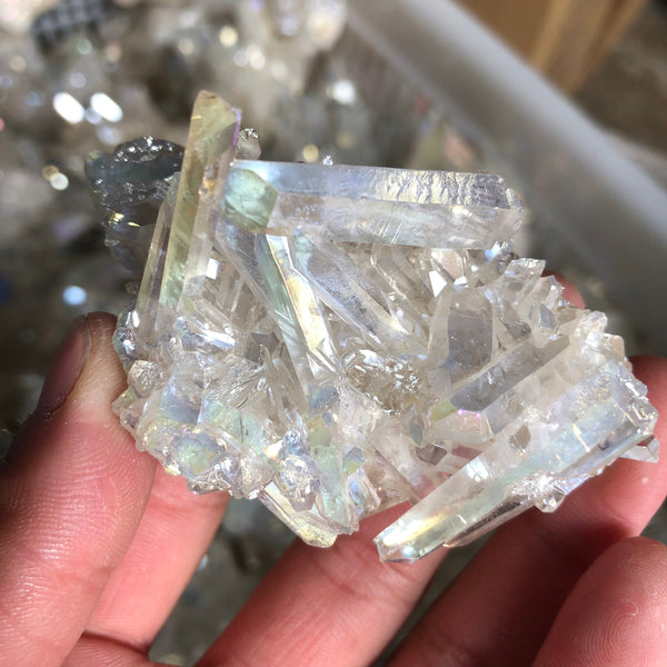 Natural quartz crystal electroplating sample energy solidification
