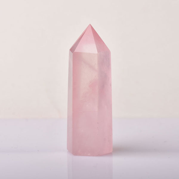 Natural Crystal Rose Quartz Point Healing Stone Hexagonal Prisms 50-80mm Obelisk Wand Treatment Ornaments Stone DIY Gift 1PC