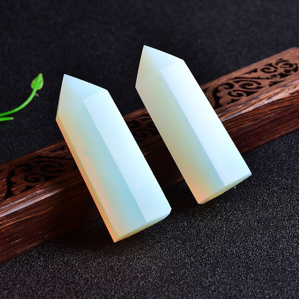 1PC Crystal Opal Quartz Point Healing Stone Tower Hexagonal Prisms 60-80mm Obelisk Wand Treatment Stone DIY Gift K9