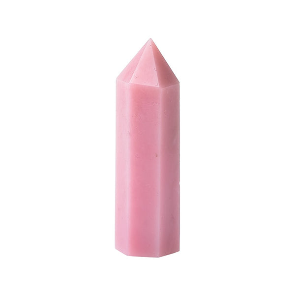 1PC Natural Stone Pink Opal Crystal Point Wand Healing Energy Quartz Home Decoration Reiki Polished 50-80mm Stone Chakra Obelisk