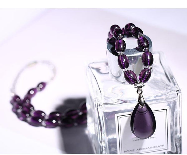 Organic Amethyst Necklace Decorativas Raw Stone Jewelry