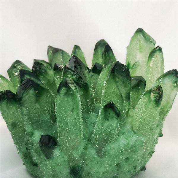768g Rare new green Ghost quartz crystal cluster vug specimen collection