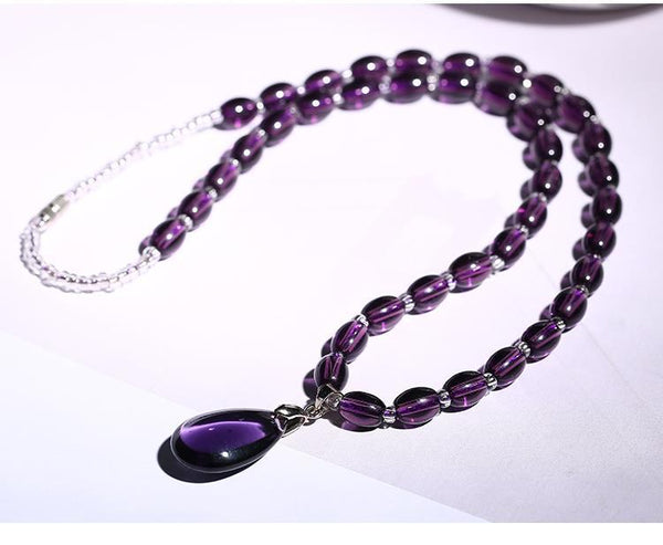 Organic Amethyst Necklace Decorativas Raw Stone Jewelry