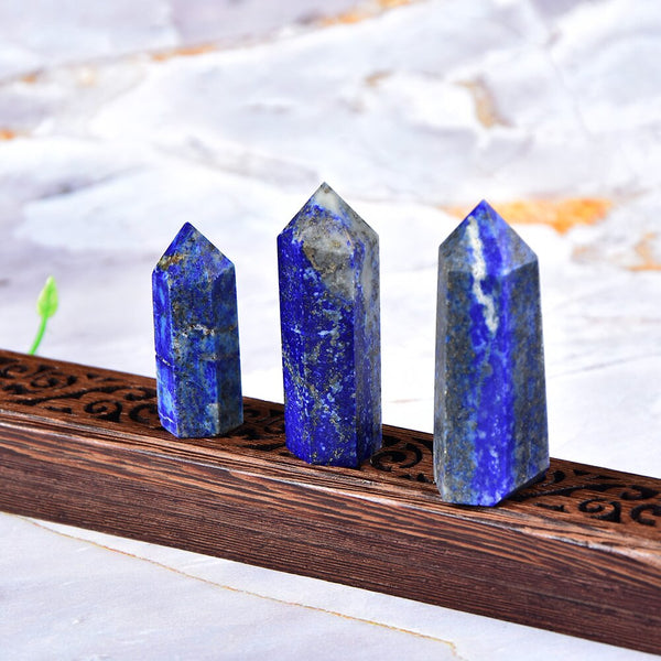 1PC Natural Crystal Lapis Hexagonal Column Crystal Point Mineral Repair Home Furnishing DIY Gift Decoration