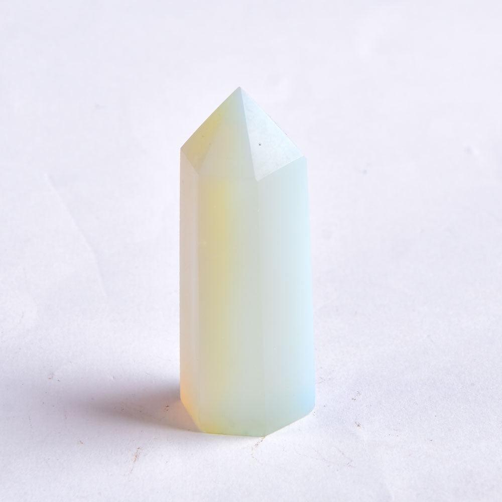 1PC Crystal Opal Quartz Point Healing Stone Tower Hexagonal Prisms 60-80mm Obelisk Wand Treatment Stone DIY Gift K9