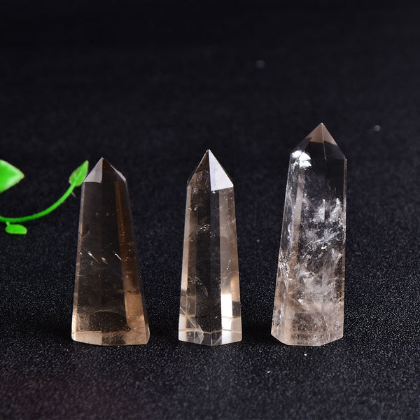Natural Smoky Quartz Crystal Point Healing Stone Hexagonal Prisms 50-80mm Obelisk Wand Treatment Stone Tower DIY Gift 1PC