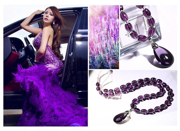 Organic Amethyst Necklace Decorativas Raw Stone Jewelry