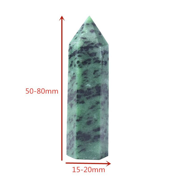 1PC Natural Crystal Point Epidote Healing Obelisk Green Quartz Tower Ornament for Home Decor Reiki Energy Stone Pyramid gift