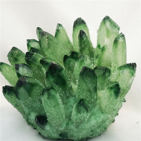 768g Rare new green Ghost quartz crystal cluster vug specimen collection