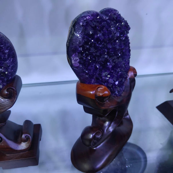Natural Crystal Amethyst Love Heart Shaped Ornaments