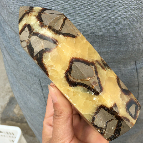 Large Natural dragon septarian quartz Obelisk Crystal wand
