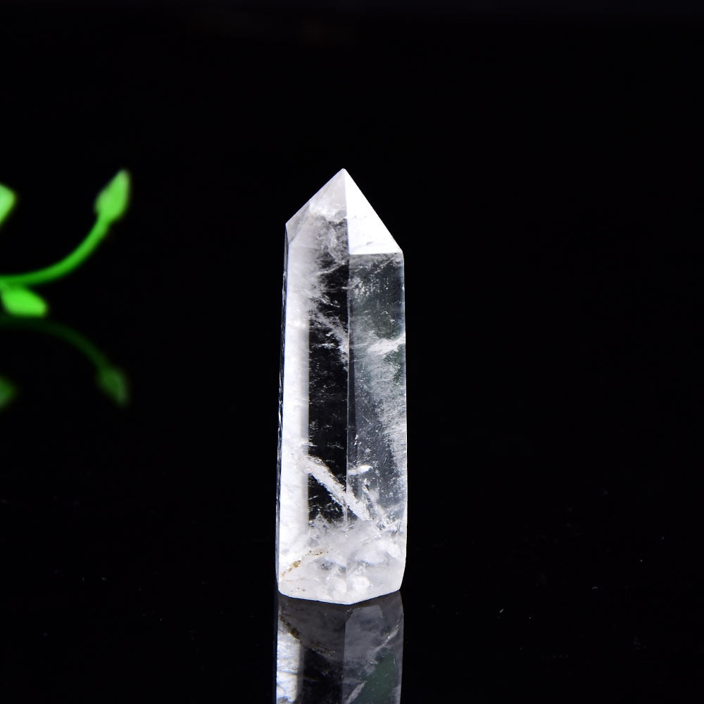 Natural Crystal Clear Quartz Transparency Quartz Point Healing Stone Hexagonal Prisms 50-80mm Obelisk Wand Stone Home Decor 1PC