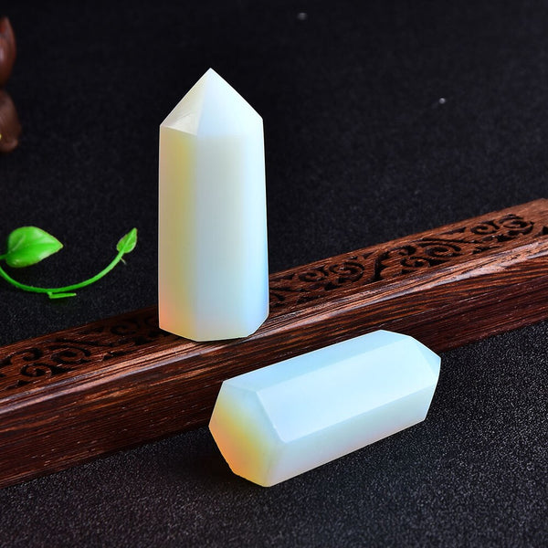 1PC Crystal Opal Quartz Point Healing Stone Tower Hexagonal Prisms 60-80mm Obelisk Wand Treatment Stone DIY Gift K9
