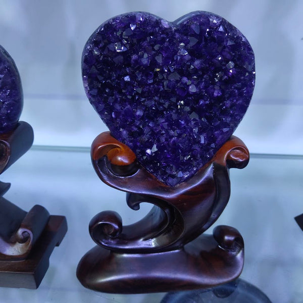 Natural Crystal Amethyst Love Heart Shaped Ornaments