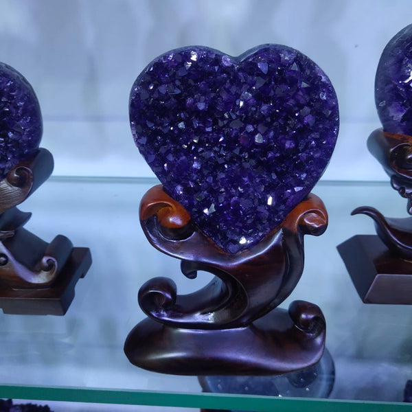Natural Crystal Amethyst Love Heart Shaped Ornaments