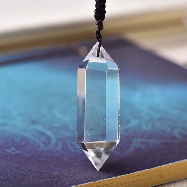 Natural Crystal Pendant Jewelry Double Terminated Point Healing Souvenir For Men Women Jewelry Gift Fashion Simple Amulet
