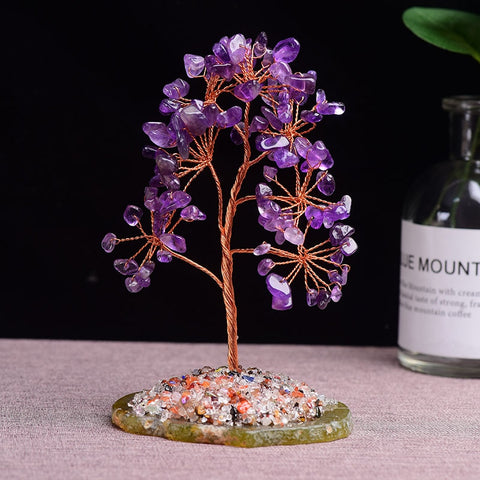 Natural Amethyst Rose Quartz Tree of Life