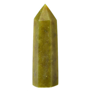 1PC Natural Crystal Point Olivine Healing Obelisk Green Quartz Wand Beautiful Ornament for Home Decor Energy Stone Pyramid
