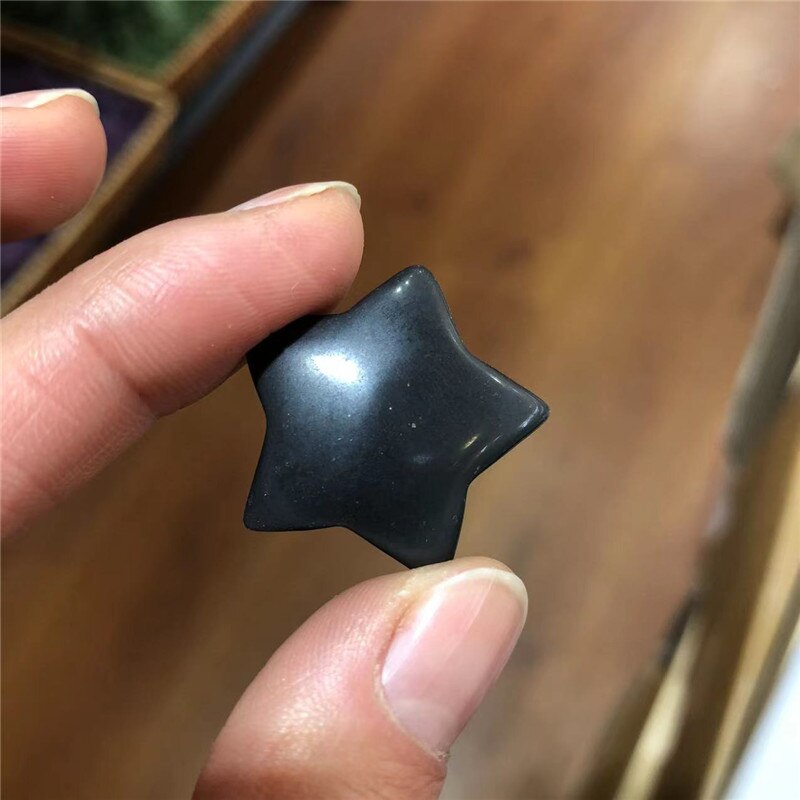 Beautiful 1pc Natural Black Obsidian Crystal Stone Star Shaped Healing Gemstones Polished Gift Natural Quartz Crystals