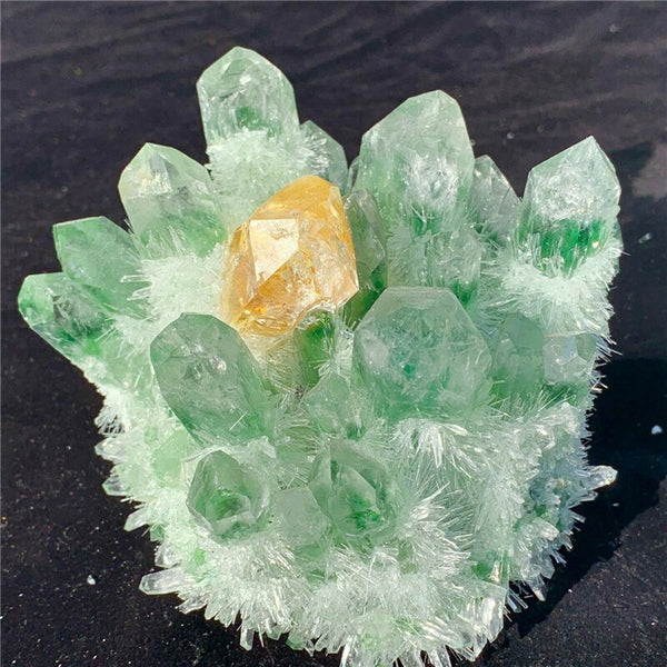 780g Natural Green ghost Quartz Cluster Mineral Crystal Specimen Healing