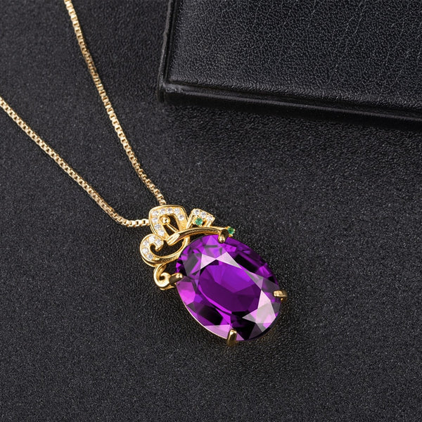 Fashion Women Necklace 925 Silver Jewelry with Zircon Gemstone Gold Color Pendant Accessories for Wedding Party Gifts Wholesale
