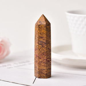 Natural Crystal Point Stones Spun Gold jade Quartz Tower Energy Healing Stone Yoga Meditation Obelisk Wand Home Decor Ornaments