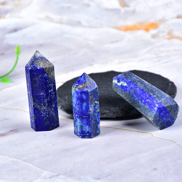1PC Natural Crystal Lapis Hexagonal Column Crystal Point Mineral Repair Home Furnishing DIY Gift Decoration