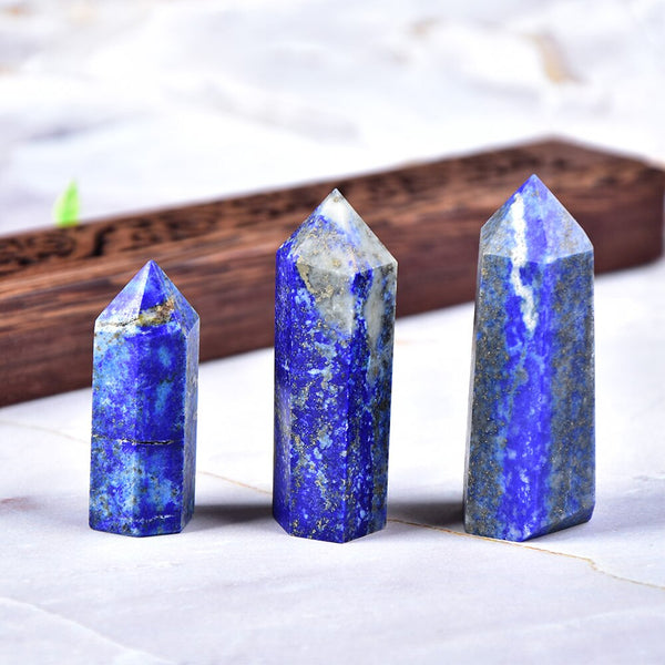 1PC Natural Crystal Lapis Hexagonal Column Crystal Point Mineral Repair Home Furnishing DIY Gift Decoration