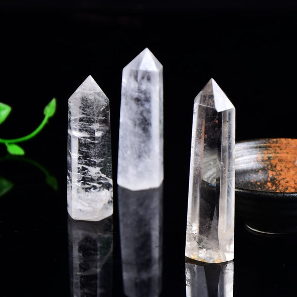 Natural Crystal Clear Quartz Transparency Quartz Point Healing Stone Hexagonal Prisms 50-80mm Obelisk Wand Stone Home Decor 1PC