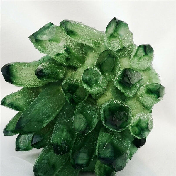 768g Rare new green Ghost quartz crystal cluster vug specimen collection