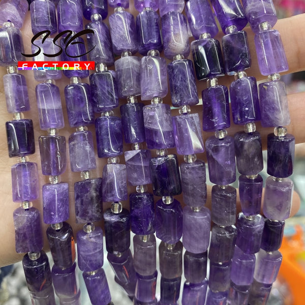 8x11mm Natural Faceted Purple Amethysts Stone Beads