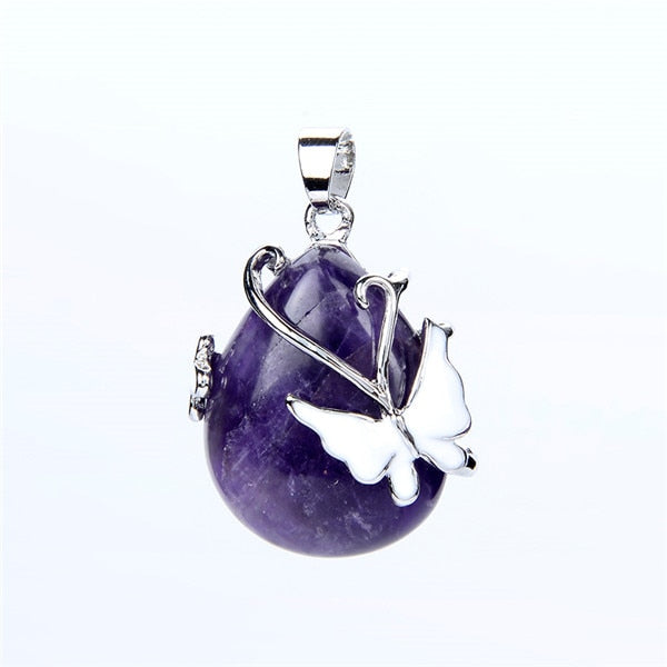 Natural Stone Amethysts Rose Pink Quartz Opal Water Drop
