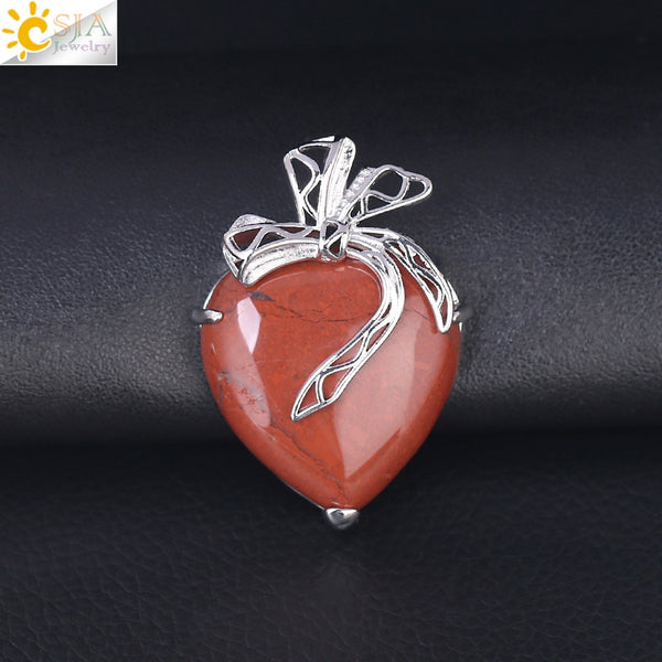Natural Stone Necklace Tiger Eye Purple Crystal Pendant