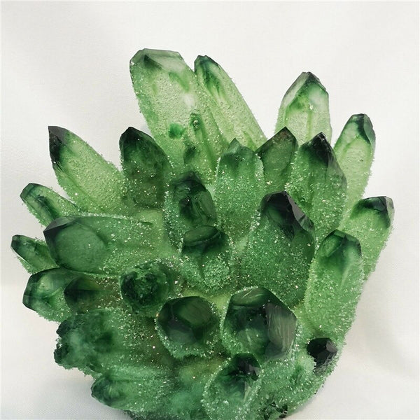 768g Rare new green Ghost quartz crystal cluster vug specimen collection