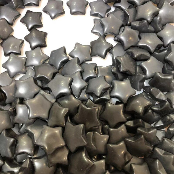 Beautiful 1pc Natural Black Obsidian Crystal Stone Star Shaped Healing Gemstones Polished Gift Natural Quartz Crystals