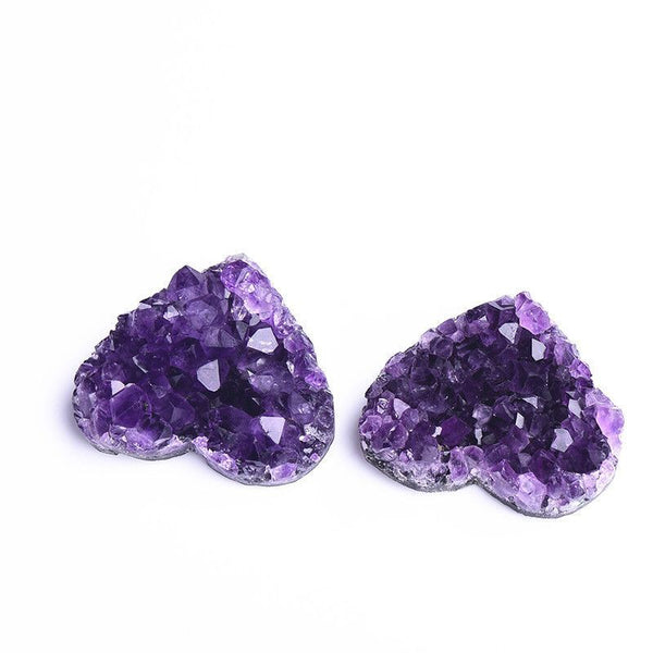 Natural Amethyst Crystal Cluster heart Raw Crystals Healing Stone