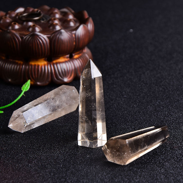 Natural Smoky Quartz Crystal Point Healing Stone Hexagonal Prisms 50-80mm Obelisk Wand Treatment Stone Tower DIY Gift 1PC