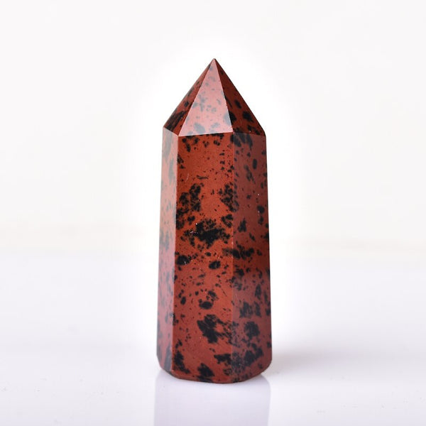 Natural Red obsidian Crystal Point Healing Stone Quartz Crystal Wand Red Stone 50-80mm for Home Decoration Mineral DIY Gift