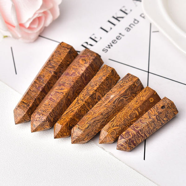 Natural Crystal Point Stones Spun Gold jade Quartz Tower Energy Healing Stone Yoga Meditation Obelisk Wand Home Decor Ornaments