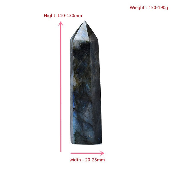 Big Size Natural Crystal Point Labradorite Healing Stone Obelisk Quartz Wand Tower Ornament for Home Decor Energy Stone