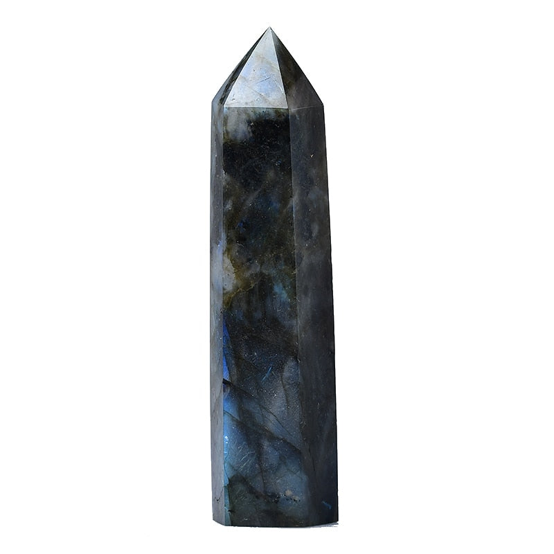 Big Size Natural Crystal Point Labradorite Healing Stone Obelisk Quartz Wand Tower Ornament for Home Decor Energy Stone