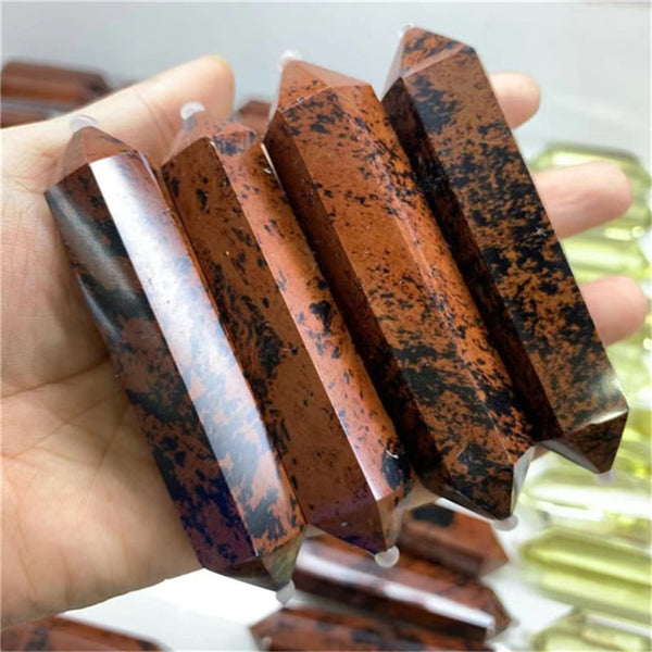 Natural Crystal Double Pointed Pyramid Pillar Point Magic Wand Gemstone Home Decoration