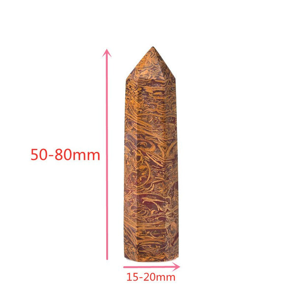 Natural Crystal Point Stones Spun Gold jade Quartz Tower Energy Healing Stone Yoga Meditation Obelisk Wand Home Decor Ornaments