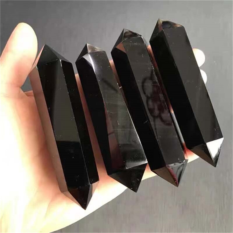 Natural Crystal Double Pointed Pyramid Pillar Point Magic Wand Gemstone Home Decoration